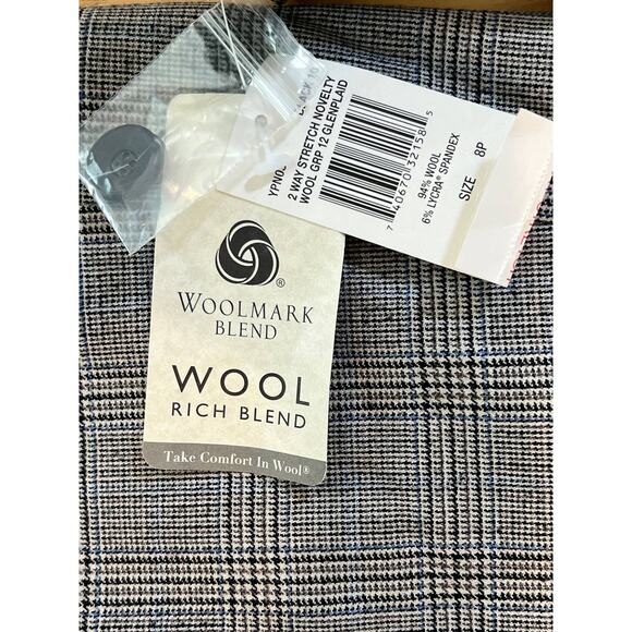 Rafaella Petites Glen Plaid Wool Blend Blazer Brown Black Check Stretch 8P NWT - Picture 10 of 14